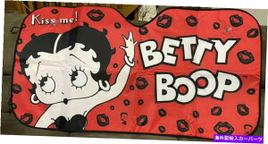 TVF[h r[eB[u[v͎ɐԂƔ̐܂肽݃TVF[h~̎Ԃ܂̓gbNɃLX܂ Beety Boop Kiss Me Red Black and white folding sun shade fir car or truck