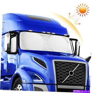 �T���V�F�[�h �{���{2 in 1�Z�~�g���b�N�̂��߂ɑ傫��Windowshield Sun Shade Side Window Vidor�J�o�[ For Volvo 2 in 1 Semi-Truck Large Windowshield Sun Shade Side Window Visor Cover�y���s�A���i�z