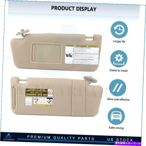 TVF[h g^^R}̂߂̍hCo[^NXToCU[05-14 Left Driver Tan Cloth Sun Visor For Toyota Tacoma W/Mirror Extension 05-14