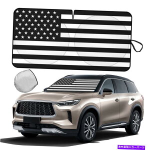 TVF[h CtBjeBANZT[̂߂ɑ^ԃtgKXTVF[hUStbOV[hJo[oCU[ For Infiniti Accessory Large Car Windshield Sun Shade US Flag Shield Cover Visor