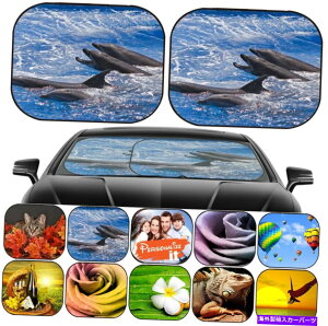 �T���V�F�[�h �J�[�T���V�F�[�h�t�����g�K���X2 PC���j�o�[�T���t�B�b�g�摜274836�{�g���m�[�Y�C���J Car Sun Shade Windshield 2 pc Universal Fit Image 274836 Bottle nosed Dolphin�y���s�A���i�z