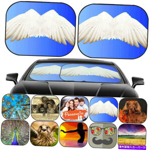 �T���V�F�[�h �t�����g�K���X�J�o�[�T���V�F�[�h2 PC���j�o�[�T���t�B�b�g�摜2894592�G���W�F���E�B���O�X Windshield Cover Sun Shade 2 pc Universal Fit Image 2894592 Angel wings that eve�y���s�A���i�z