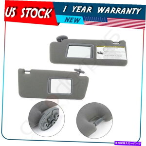 TVF[h g^^R}2011̂߂ɍẼbhO[̃rj[NXToCU[̃yAZbg For Toyota Tacoma 2011 Set Pair of Left & Right Med Gray Vinyl Cloth Sun Visors