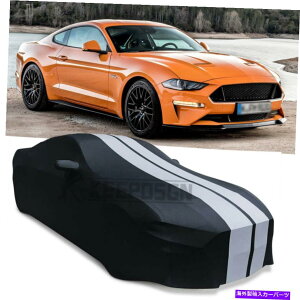 J[Jo[ J[Jo[XeCXgb`_Xgv[tJX^ubN/O[tH[h}X^OGT 2005-14 Car Cover Stain Stretch Dust-proof Custom Black/Gray For Ford Mustang GT 2005-14
