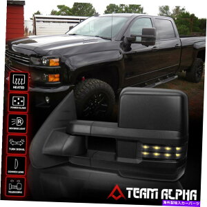 US~[ 2007-2014VG/Vo[h[p[+q[g+LED]̌/ Fits 2007-2014 Sierra/Silverado[POWER+HEAT+SMOKE LED]Left Side Tow/Towing Mirror