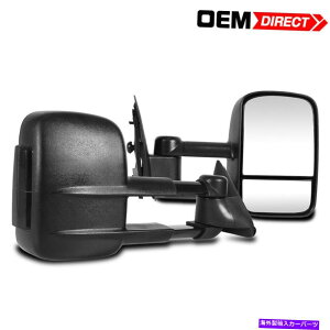 USミラー フィット03-07シボレーシルバラードGMCシエラパワーヒートレッド信号筋肉鏡 Fits 03-07 Chevrolet Silverado GMC Sierra Power Heated LED Signals Tow Mirrors