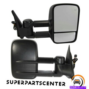 US�~���[ 99-02�V�{���[�V���o���[�h1500 2500 3500�̃e�N�X�`���p���[���M�T�C�h�g�E�~���[ Textured Power Heated Side Tow Mirrors for 99-02 Chevy Silverado 1500 2500 3500�y���s�A���i�z