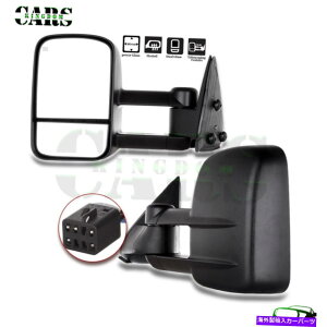 US�~���[ 1999�N����2002�N�̃V�{���[GMC�g���b�Nlh+rh�T�C�h�p���[���M����������� Fits 1999-2002 Chevy GMC Truck LH+RH Side Power Heated Black Towing Mirrors�y���s�A���i�z