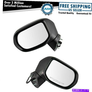 US~[ p[^[VOiubNeNX`~[yA06-11z_VrbNnCubhɃZbg Power Turn Signal Black Textured Mirror Pair Set for 06-11 Honda Civic Hybrid