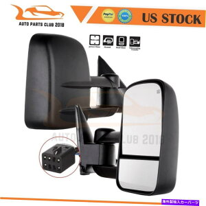 US�~���[ 99-2002�̃V�{���[GMC�g���b�NLH+RH�T�C�h�p���[���M����������� For 99-2002 Chevy GMC Truck LH+RH Side Power Heated Black Towing Mirrors�y���s�A���i�z
