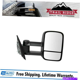 USミラー シルバラードシエラピックアップ用のトレイルリッジけん引ミラーマニュアルブラックパッシャーRH Trail Ridge Towing Mirror Manual Black Passenger RH for Silverado Sierra Pickup