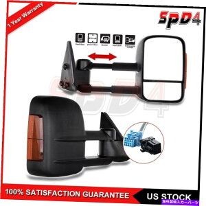 US~[ 03-07̃V{[GMCMLHRHTCh}jAtH[hp[MubN~[ For 03-07 Chevy GMC Signal LH&RH Side Manual Fold Power Heated Black Mirrors