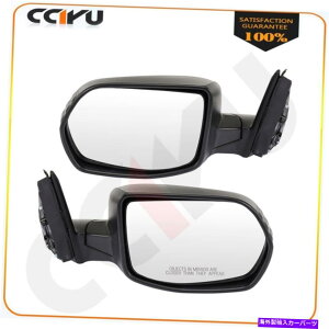 USミラー 2007-2011のパワーブラックテクスチャマニュアルフォールドペアサイドミラー Power Black Textured Manual Fold Pair Side Mirrors For 2007-2011 Honda CR-V