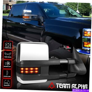 US~[ 1988-2000 CKxO/[R[p[+X[NLED]EN Fits 1988-2000 CK Suburban/Yukon[POWER+SMOKE LED]Right Side Chrome Towing Mirror