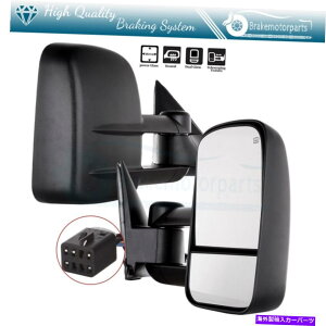US�~���[ GMC�̓d�͉��M�����~���[�A�V�{���[1999-2002�u���b�N�V�F����lh+rh Power Heated Tow Mirrors For GMC,CHEVROLET 1999-2002 Black Shell & LH+RH