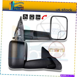 US�~���[ �}�j���A���t���b�v�A�b�v�T�C�h�r���[�����~���[2002-2008 Dodge Ram 1500-3500�̃y�A Manual Flip-Up Side View Towing Mirrors Pair For 2002-2008 Dodge Ram 1500-3500�y���s�A���i�z