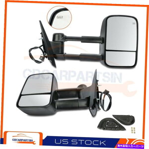 US~[ 2007-14̃V{[GMC 1500~[̃p[}jAtH[hieXR[vjM For 2007-14 Chevy GMC 1500 Set of Mirrors Power Manual Fold(Telescoping) Heated