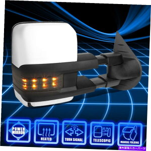 US~[ 07-14Vo[hVGENp[MX[NLEDgE~[ For 07-14 Silverado Sierra RIGHT Side Chrome Power Heated Smoked LED Tow Mirror