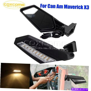 US~[ [VOTCh~[LED^[VOiCgcan am maverick x3 max^[{r̃Cg Racing Side Mirrors LED Turn Signals Lights for Can Am Maverick X3 Max Turbo R