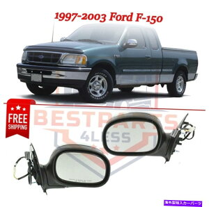US~[ 1997N2003ÑtH[hF-150NƉẼ}jAtH[h̃p[~[Zbg2 Power Mirror Set Of 2 For 1997-2003 Ford F-150 Chrome Left And Right Manual Fold