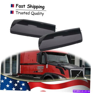 US~[ yAtBbg2004-2018{{VNLubNX[XhA~[Jo[+E Pair Fit 2004-2018 Volvo VNL Black Smooth Door Mirror Covers Left+Right side