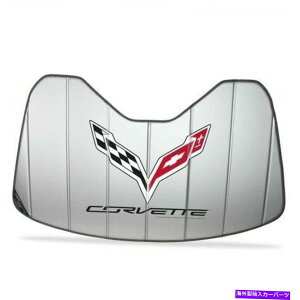 サンシェード C7コルベットロゴアコーディオンスタイルサンシェード断熱シルバーGMライセンス2014-2019 C7 Corvette Logo Accordion Style Sunshade Insulated Silver GM Licensed 2014-2019