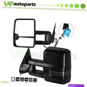 US~[ 2003-07V{[GMCp[MM܂̌yA~[ Tow Pair Mirrors For 2003-07 Chevy GMC Power Heated Signal Puddle Light