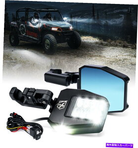 US~[ 1.55 "-2"Xprite rzr can-amTChr[~[t~[ Xprite For 1.55"- 2" Polaris RZR Can-Am Side View Mirrors w/ LED Spot Lights