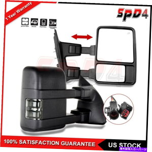 US~[ 99-02 Ford F250-F550 LHRH SIDE TOW MIRRORS}jAtH[hp[MubN For 99-02 Ford F250-F550 LH&RH Side Tow Mirrors Manual Fold Power Heated Black