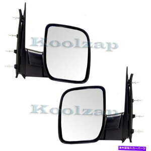 US~[ 08-13pdqV[YoAr[hA~[}jAeNX`ubNtH[hyAZbg For 08-13 E-Series Van Rear View Door Mirror Manual Textured Black Fold PAIR SET