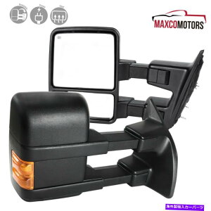 US~[ 1999-2016 F250 F350 Super Duty Power Heated+Amber LEDM Towing Mirrors Fits 1999-2016 F250 F350 Super Duty Power Heated+Amber LED Signal