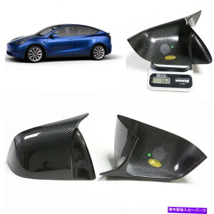 US~[ eXfY 2020 20212{J[{t@Co[TChAr[~[Jo[Jo[Jo[Lbv 2x Carbon Fiber Horn Side Rear View Mirror Cover Cap For Tesla Model Y 2020 2021