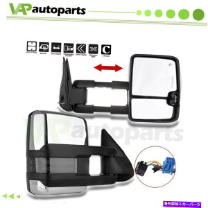US~[ 03-07̃yAVo[hVGp[MMLk Pair For 03-07 Silverado Sierra Power Heated Signal Telescopic Tow Mirrors