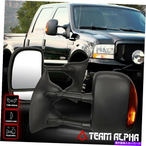 US~[ 1999N2007NɃtBbgtH[hX[p[f[eB[}jA+Ao[LED]]̂TCh~[ Fits 1999-2007 Ford Super Duty [MANUAL+AMBER LED] Telescoping Towing Side Mirror
