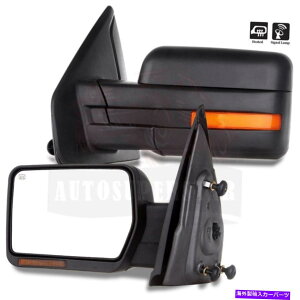 US~[ tH[hF150gbN07-14̓d͉MLEDMƖr[~[ Power Heated LED Signal Light Towing Side View Mirrors For Ford F150 Truck 07-14