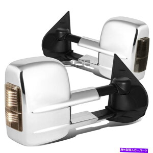 US~[ tBbg07-13Vo[h/VGp[+X[NVOiLEDN[TCh~[yA Fit 07-13 Silverado/Sierra Power+Smoke Signal Led Chrome Towing Side Mirror Pair