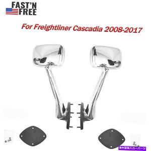 US�~���[ 2008-2016 FreightLiner Cascadia Chrome Hood Mirror Set Driver��Passenger�̃y�A Pair For 2008-2016 Freightliner Cascadia Chrome Hood Mirror Set Driver&Passenger�y���s�A���i�z