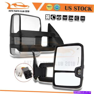 US~[ 99-02̃Vo[hxOVGp[VOiMNgE~[ For 99-02 Silverado Suburban Sierra Power Signal Heated Chrome Tow Mirrors
