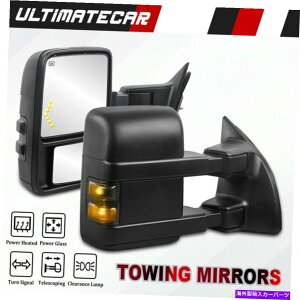 US~[ 08-16tH[hF250 F350 F450 F550̓d͉MtMt Power Heated Tow Mirrors w/ LED Smoke Signal For 08-16 Ford F250 F350 F450 F550