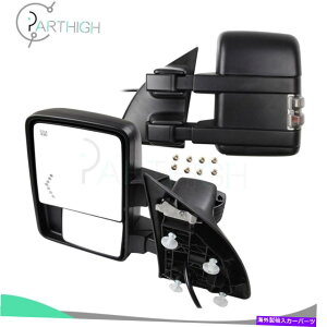 US~[ 2008-16 FORD F250̓d͉MTChMƖ Power Heated Side Signal Arrow Light Clearance Tow Mirrors For 2008-16 Ford F250