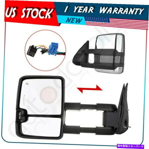 US~[ 2003-06Vo[hVGNVbÑyANp[MM Pair Chrome Power Heated Signal Tow Mirrors For 2003-06 Silverado Sierra Classic