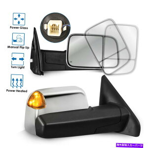 US~[ 2002N2008NDodge Ram 1500Chrome PowerM Chrome Power Heated Tow Mirrors w/ LED Turn Signal For 2002-2008 Dodge Ram 1500