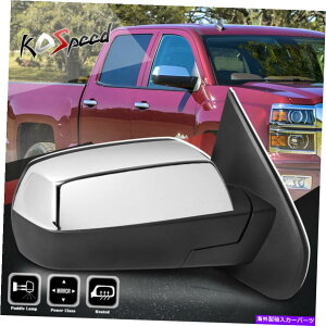 US~[ ERHTChNi+Mj14-18Vo[hVG̃Ar[~[ Right RH Side Chrome (POWERED+HEATED)Rear View Mirror for 14-18 Silverado Sierra