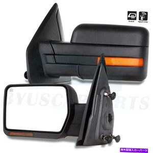 US~[ 07-14tH[hF-150 LEDMCgyǍd͉MTChr[~[ Towing Power Heated Side View Mirrors For 07-14 Ford F-150 LED Signal Light Pair