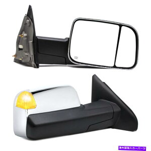 US~[ 02-08̂_bWRAM 1500 03-09 2500 3500MLEDMN Towing Mirrors for 02-08 Dodge Ram 1500 03-09 2500 3500 Heated LED Signal Chrome