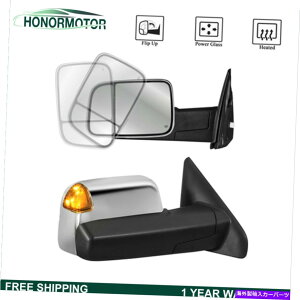US�~���[ 02-08 Dodge Ram 1500-3500��2x Chrome Power Heated Tow Mirrors��Signal 2X Chrome Power Heated Tow Mirrors&Signal For 02-08 Dodge Ram 1500-3500 New�y���s�A���i�z