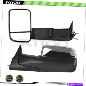 US~[ p[q[gtbvAbvNyA~[98-02_bWRAM 1500/2500 3500̐M Power Heat Flipup Chrome Pair Mirror W/Signal For 98-02 Dodge Ram 1500/2500 3500