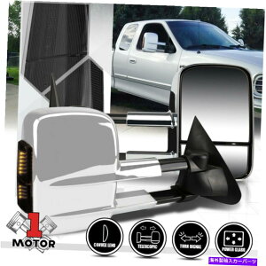 US~[ [yA] 97-04 F150/F250̂߂̃Np[LEDMTCh~[ [Pair] Chrome Power LED Signal Towing Side Mirror for 97-04 F150/F250 Light Duty