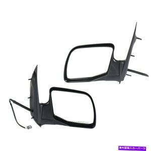 US~[ 2003-2004 Ford E-2502̃~[p[̃ZbgƉẼ}jAtH[hubN Set Of 2 Mirror Power For 2003-2004 Ford E-250 Left And Right Manual Fold Black