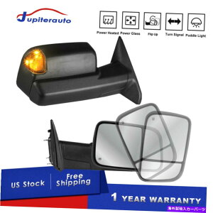US�~���[ 2009-2012 RAM 1500 w/ puddle�����vLH+RH��2PCS�d�����M�M�������� 2Pcs Power Heated Signal Tow Mirrors For 2009-2012 Ram 1500 W/ Puddle Lamp LH+RH�y���s�A���i�z